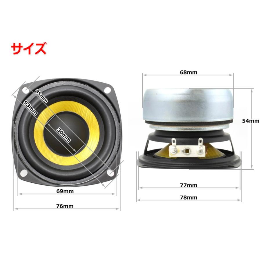 ケブラーコーン フルレンジスピーカーユニット3インチ(77mm)4Ω/MAX40W