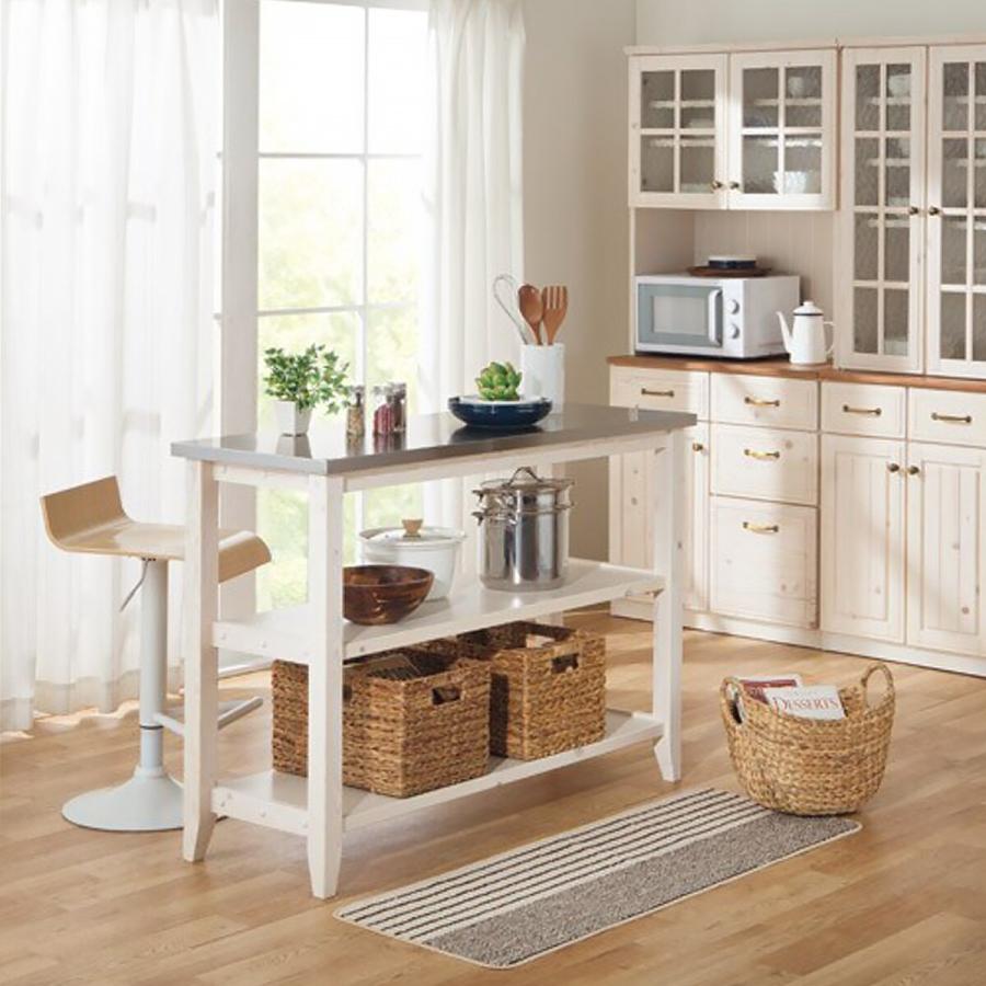 ニトリ（NITORI） [幅120cm]ワークテーブル(シナモ12045WH ステン