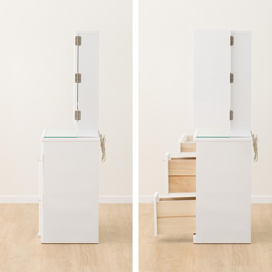 ニトリ（NITORI） 三面鏡ドレッサー 化粧台 鏡台 姿見 ミラー (DR2 WH