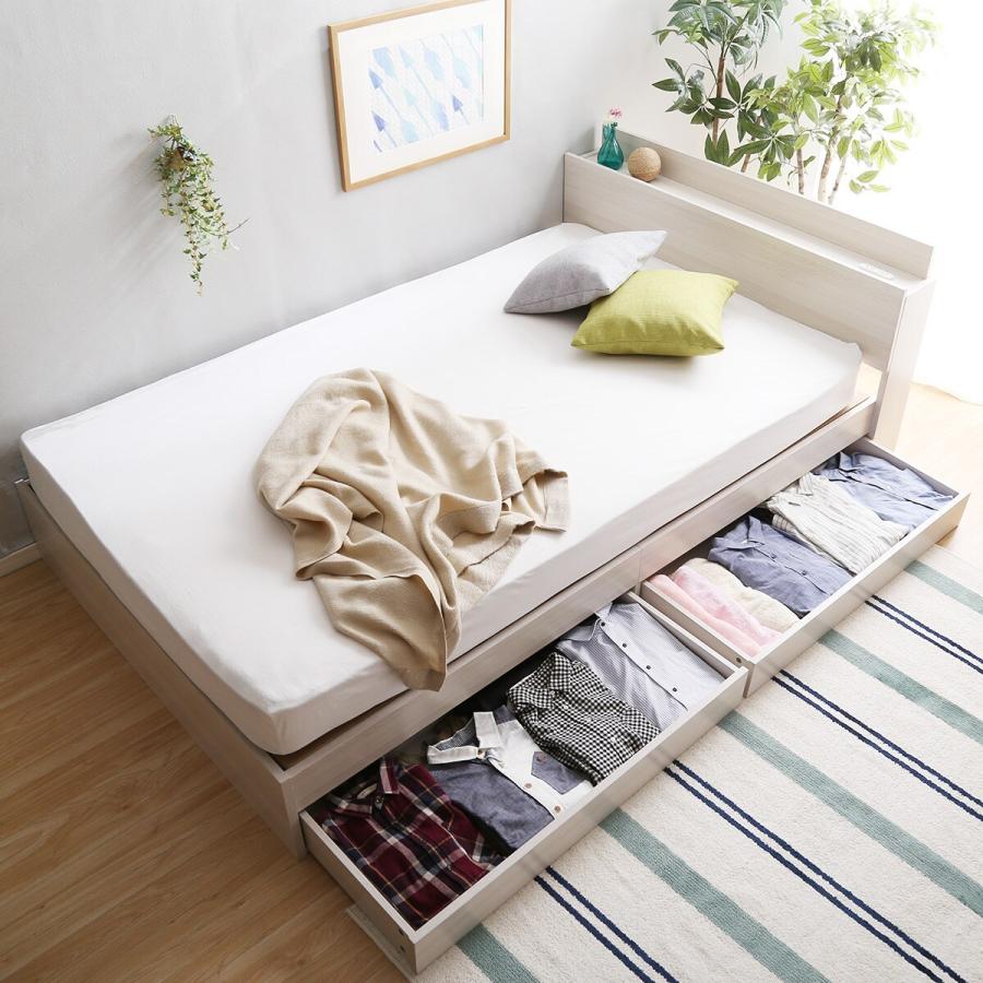 ニトリ（NITORI） ベッド シングル 棚・コンセント付きチェストベッド