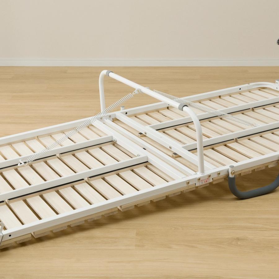 ニトリ（NITORI） シングル 折りたたみ桐すのこパイプベッド (BLNC
