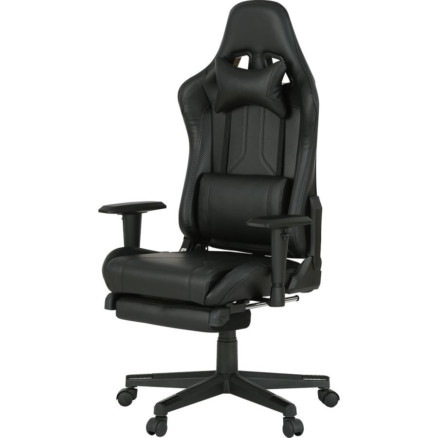 ニトリ（NITORI） ゲーミングチェア(GM707 フットレスト付き BK/BK