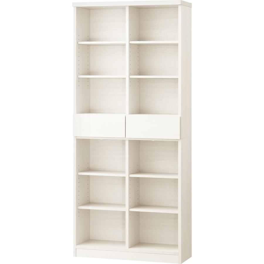 ニトリ（NITORI） オープン本棚(80 BS008 WW) 引き出し付き 書棚