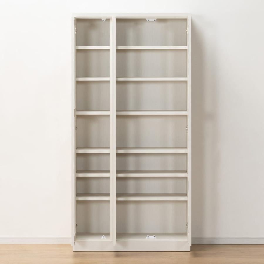 ニトリ（NITORI） ガラス扉 本棚(カット I 90 WW) 書棚 ラック