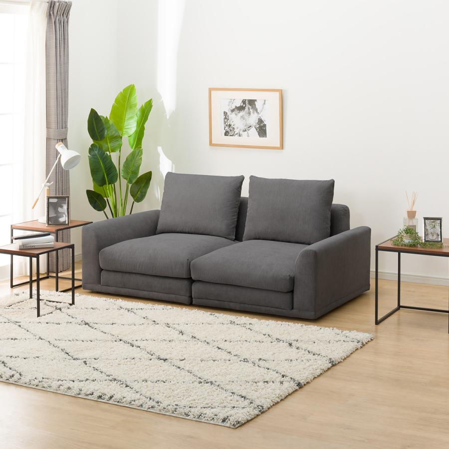 ニトリ（NITORI） ソファー ソファ 2人掛け 布張りローソファ(HM04 DGY