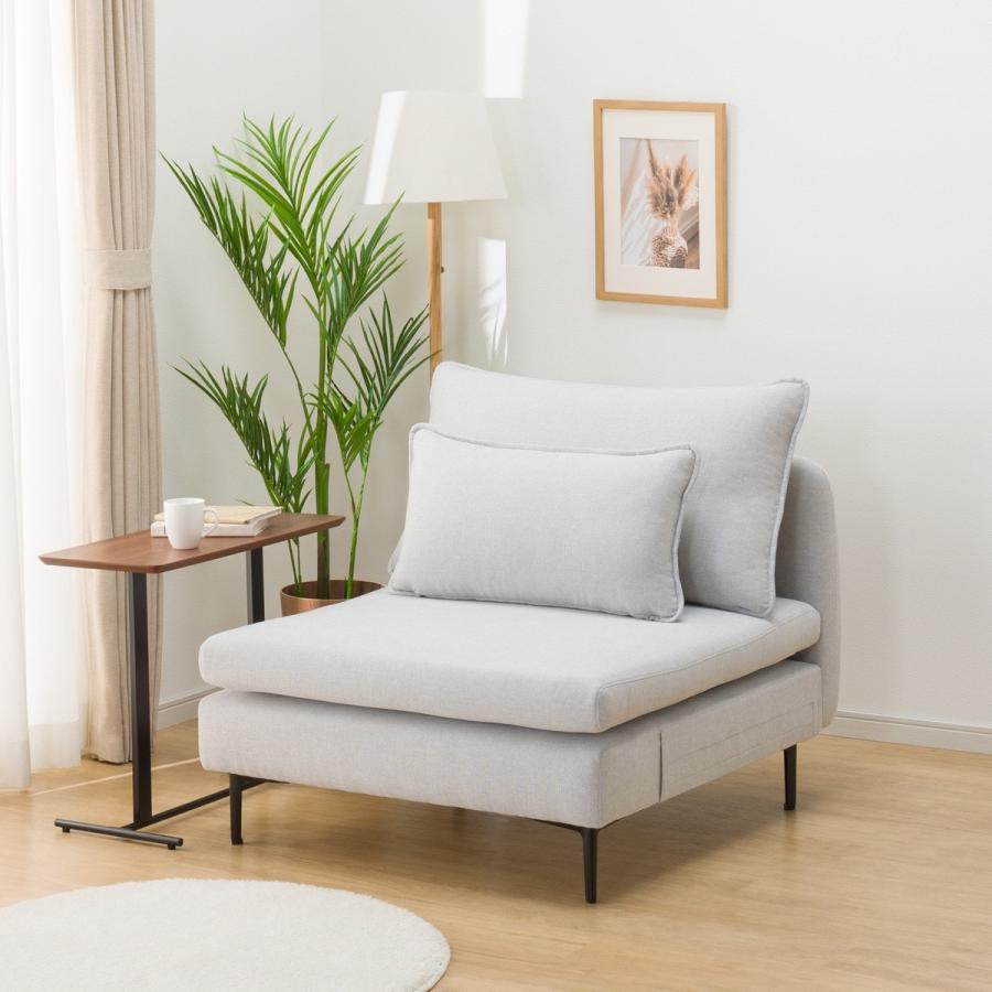 ニトリ（NITORI） 広い座面のゆったりソファ(MS01 1人掛け 肘なし LGY