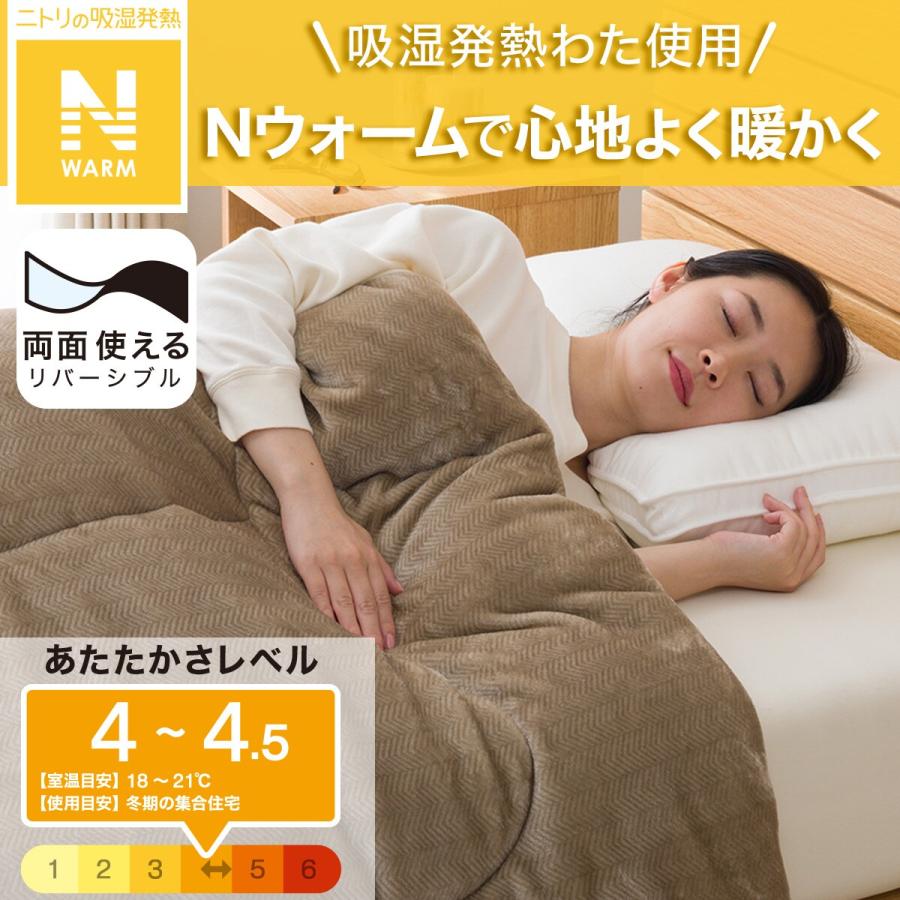 ニトリ（NITORI） カバーのいらない両面掛ふとん セミダブル(Nウォーム