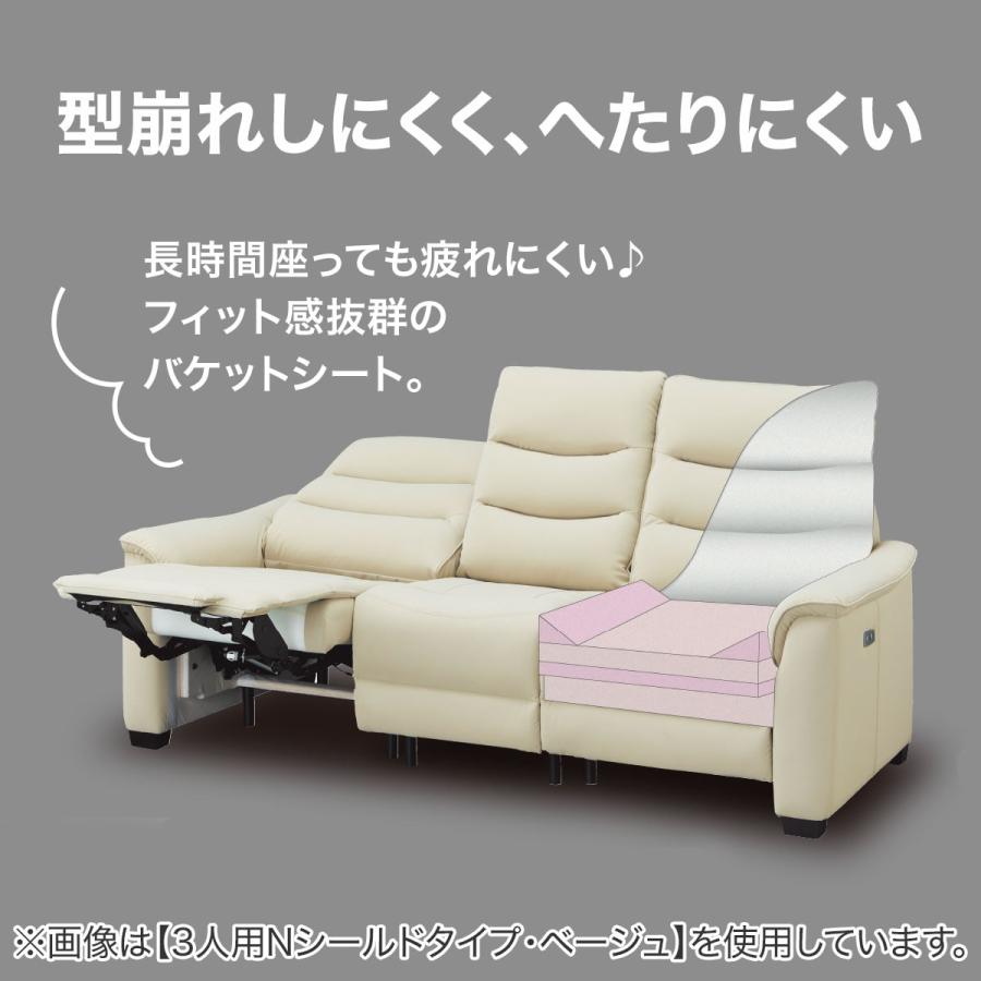 ニトリ（NITORI） 2人掛け電動リクライニングソファ(Nビリーバ3 革 BR