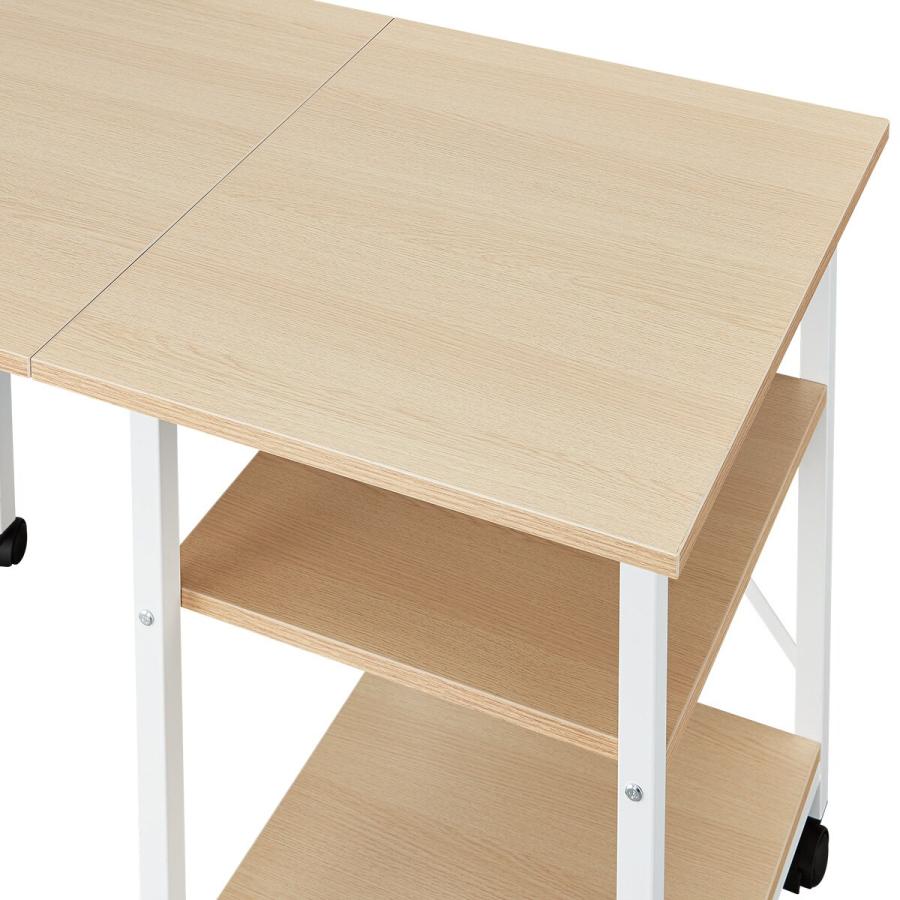 ニトリ（NITORI） 折りたたみデスクワゴン(ZTW-7 OAK/WH) 学習机 学習