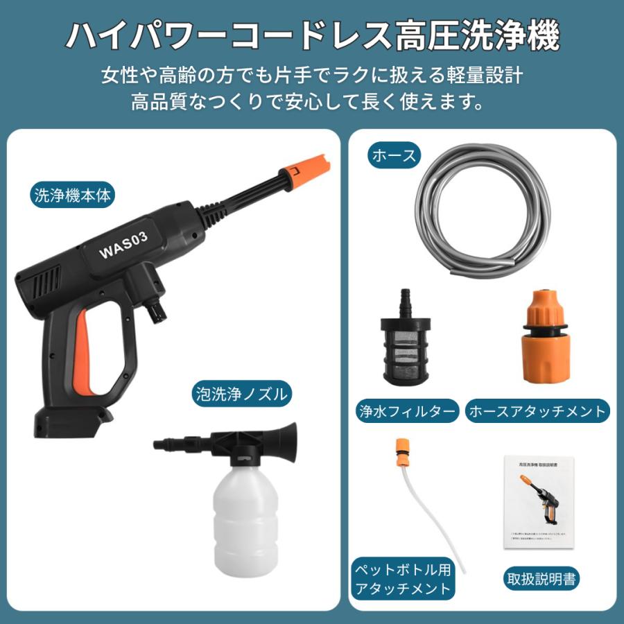 Longsafe マキタ 互換品 充電式 高圧洗浄機 洗車 ホース フォームガン