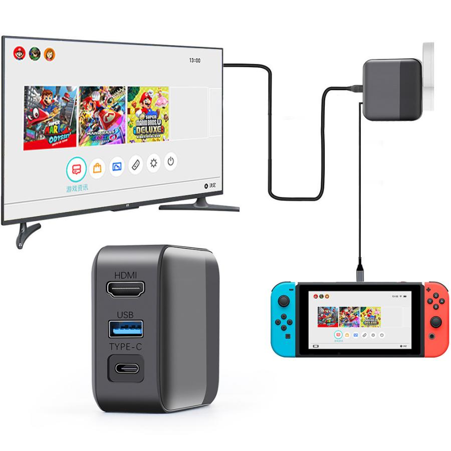 Nintendo Switch switchドック HDMI 変換アダプター ACアダプター Type
