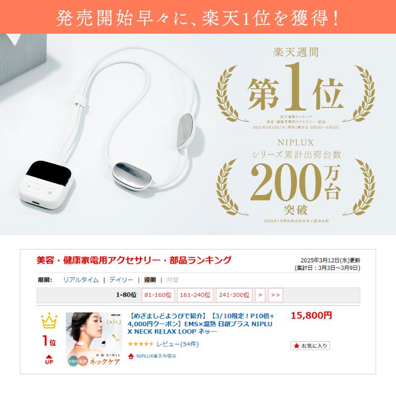NIPLUX 超小型ネックマッサージャー NECK RELAX LOOP ネックリラックス