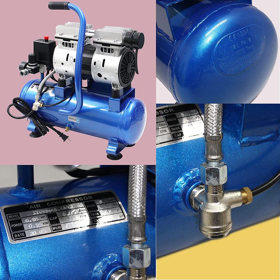 ☆ Z321 静音 オイルレス エアー コンプレッサー 12L タンク 付 0.75