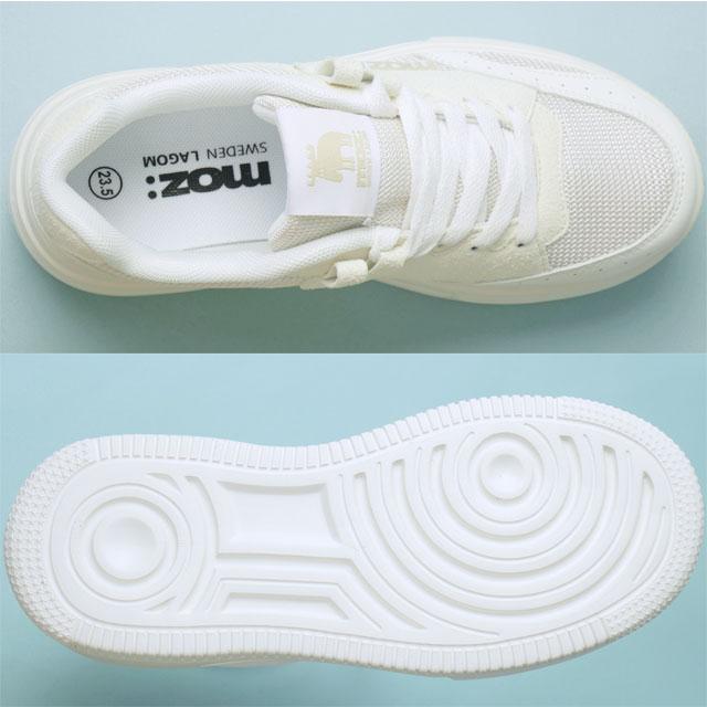 moz（モズ） 爆買 レディース 厚底 スニーカー 白軽量 ボリューム