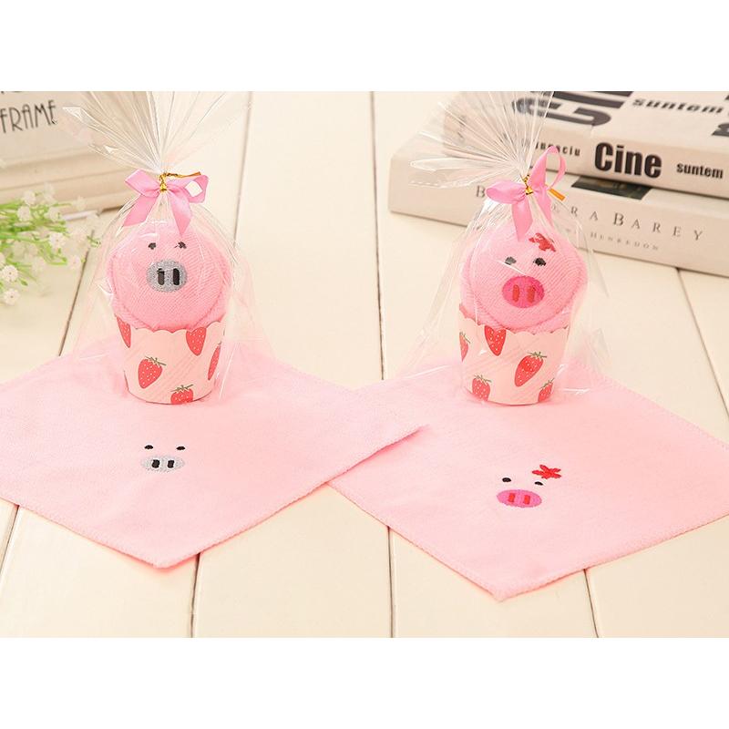 プチギフト タオルハンカチ 動物 うさぎ ひよこ ブタ ミニタオル