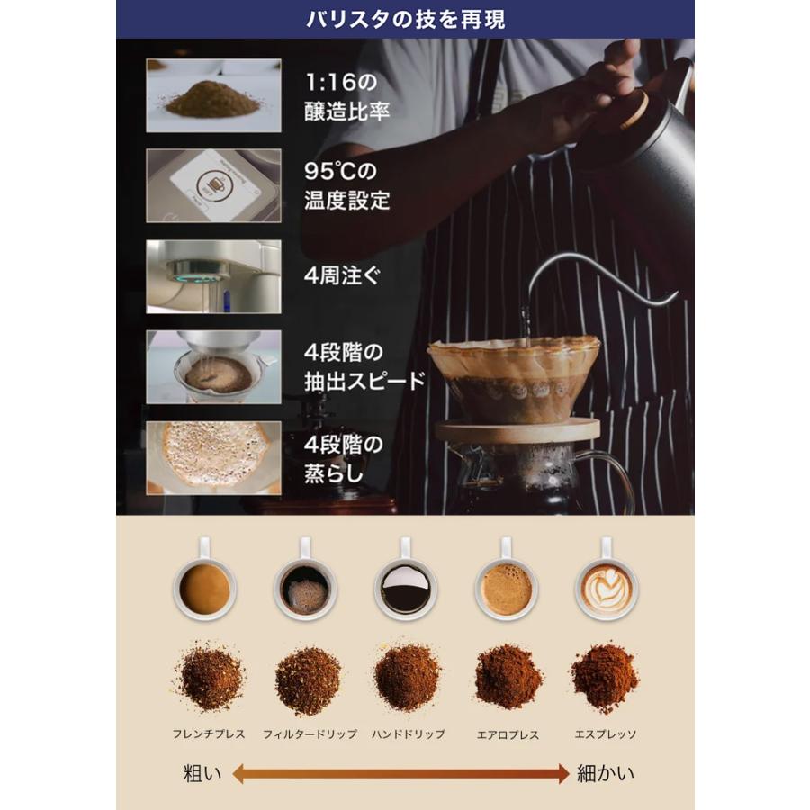 Gevi 4-in-1 スマートコーヒーメーカー 全自動 ミル付 ドリッパー