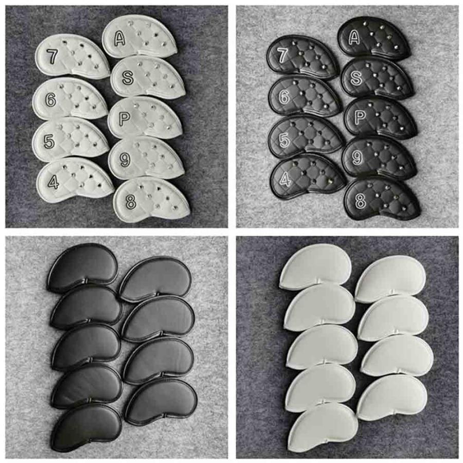 即納 ゴルフ ヘッドカバー スタッズ アイアン 9点セット 全2色 カバー