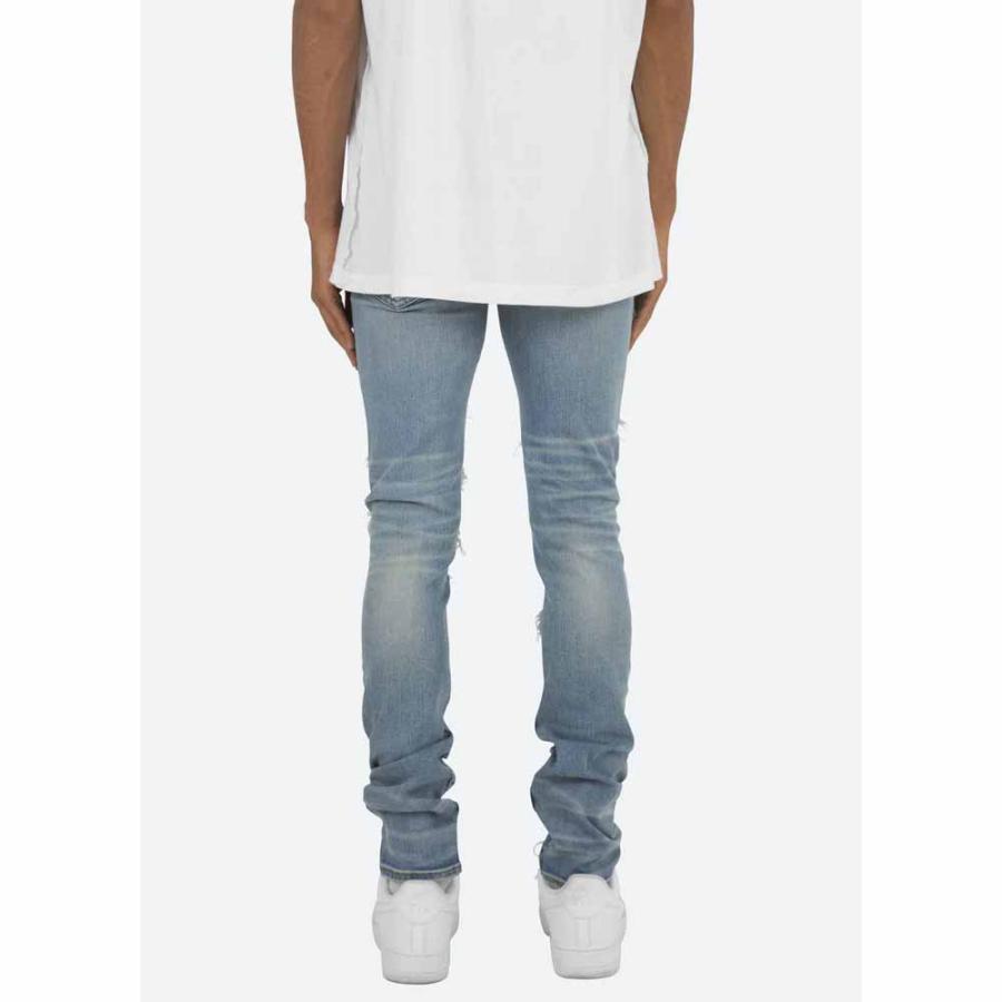 mnml（ミニマル） デニムパンツ X201 RHINESTONE SKINNY DENIM ブルー