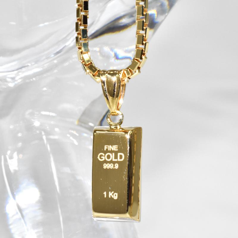 K18 ゴールドバー15 18金 ペンダント トップ ゴールドバーモチーフ