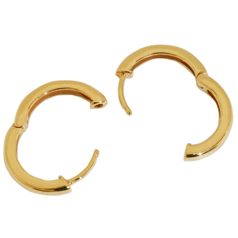K18 YG 中折れフープピアス 2×15mm イエローゴールド 1セット 18金