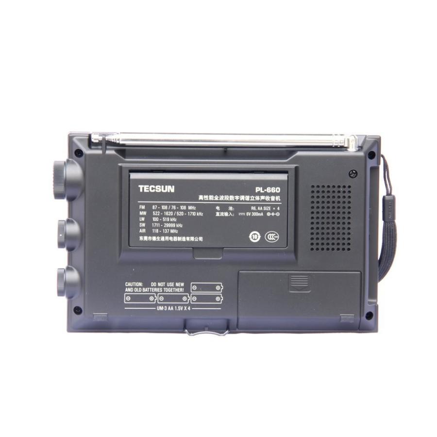 TECSUN PL-660高性能ポータブルラジオ ACアダプター付属 BCLラジオ FM