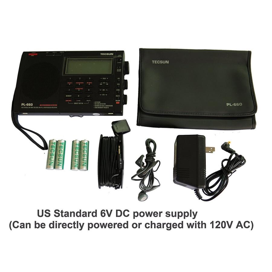 TECSUN PL-660高性能ポータブルラジオ ACアダプター付属 BCLラジオ FM