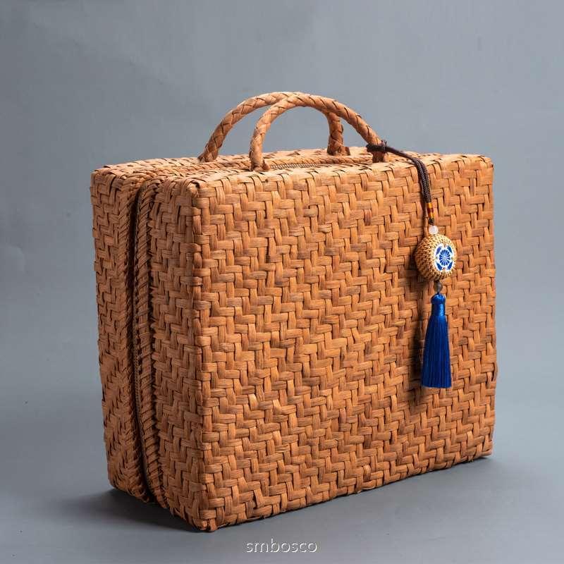 山葡萄かごバッグ スーツケース 網代編み 山ぶどう 職人手作り 収納箱