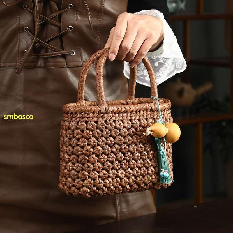 職人手作り 山葡萄かごバッグ 内布付き 山ぶどう 六角花編み 籠バッグ