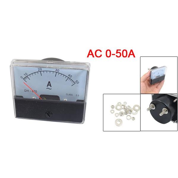uxcell AC 0-50A アナログ電流計 ミリアンペア パネルメーター 小型