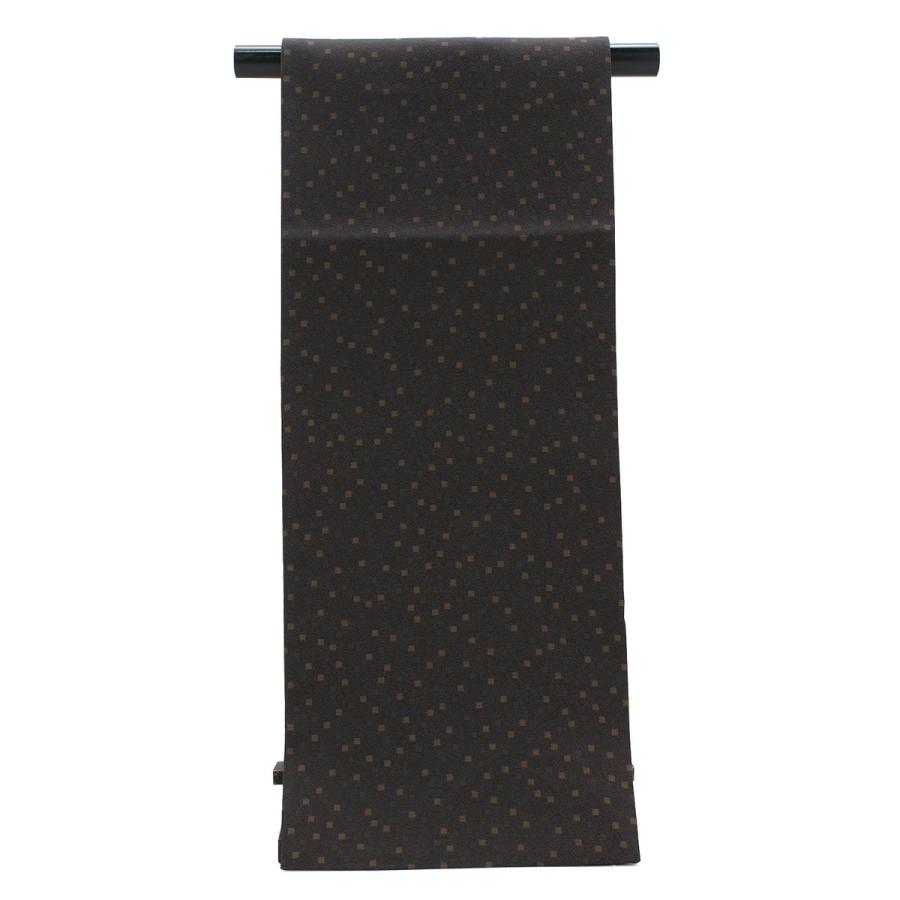 未仕立て】袋帯 黒茶色 ダークブラウン 鉄線花 百合 葵 辻ヶ花 ふくれ