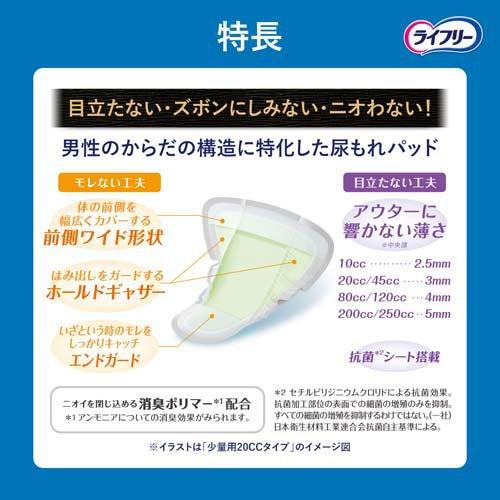 ライフリーさわやか男性用安心パッド200cc 男性用軽失禁パッド 26cm
