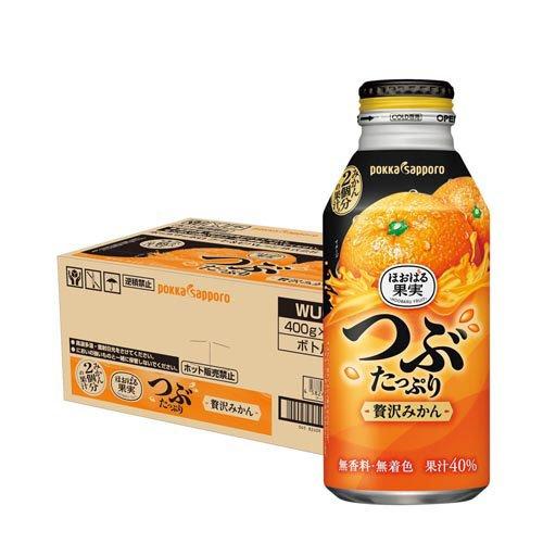 ポッカサッポロ ほおばる果実 つぶたっぷり贅沢みかん ( 400g*24本入