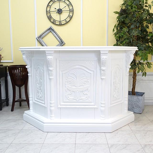 アンティーク カウンターテーブル コーナーカウンター レジ台