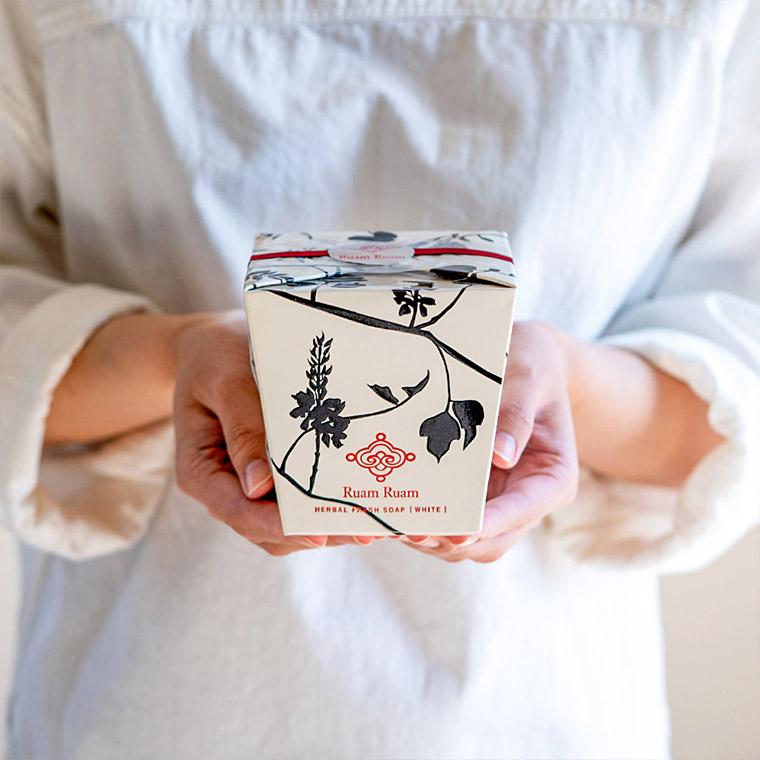 Ruam Ruam ハーバルフレッシュソープ リフィル 12個(ポットつき) Ruam