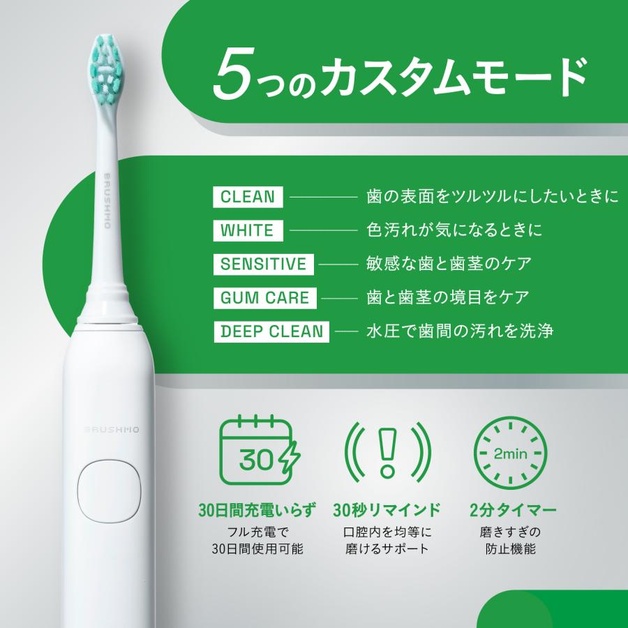 2025年モデル】ブラシモ 電動歯ブラシ BM01 ブラック 音波電動歯ブラシ