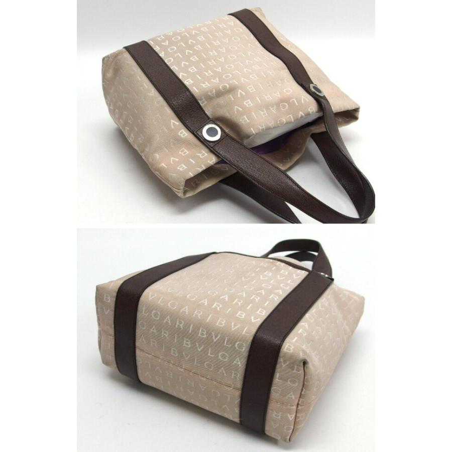 ブルガリ ロゴマニア トートバッグ キャンバス ベージュ[訳あり