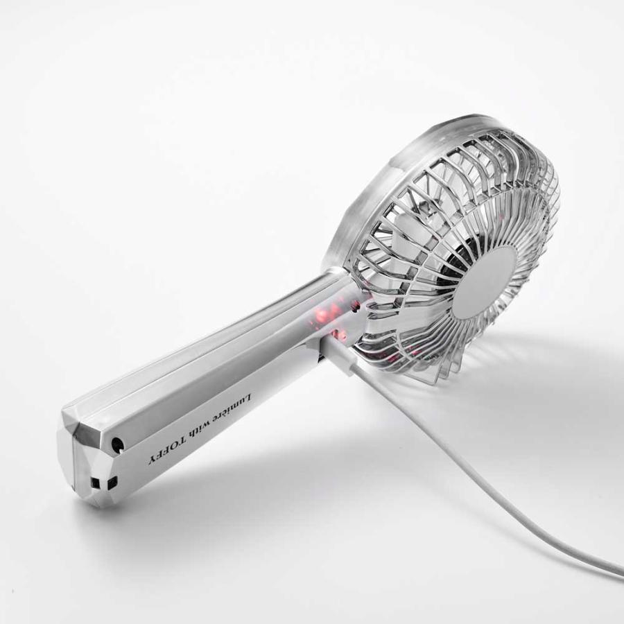 ハンディファン扇風機小型扇風機シルバー ピンクゴールドLED