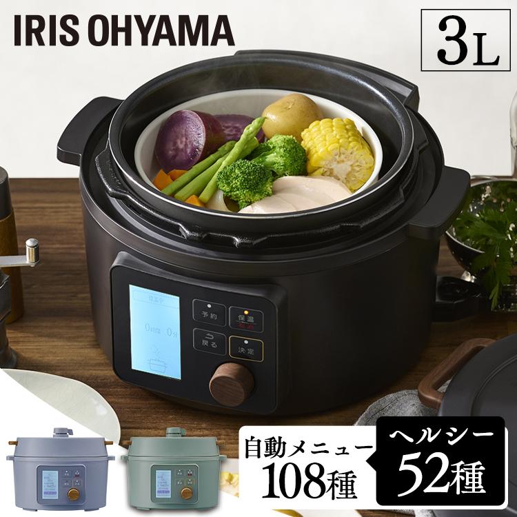 IRIS OHYAMA（アイリスオーヤマ） 電気圧力鍋 3L おしゃれ 液晶タイプ