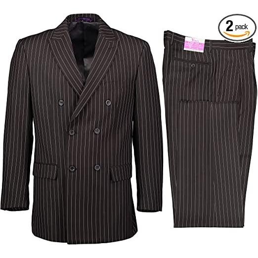 メンズ ギャングスター ピンストライプ ダブルブレスト 6ボタン