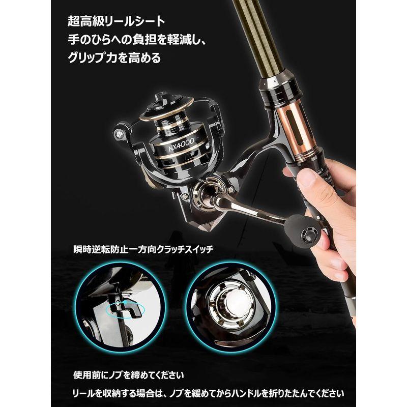 DuoGolden 釣竿セット リールセット 2.1m炭素伸縮投げ竿 初心者用 釣り