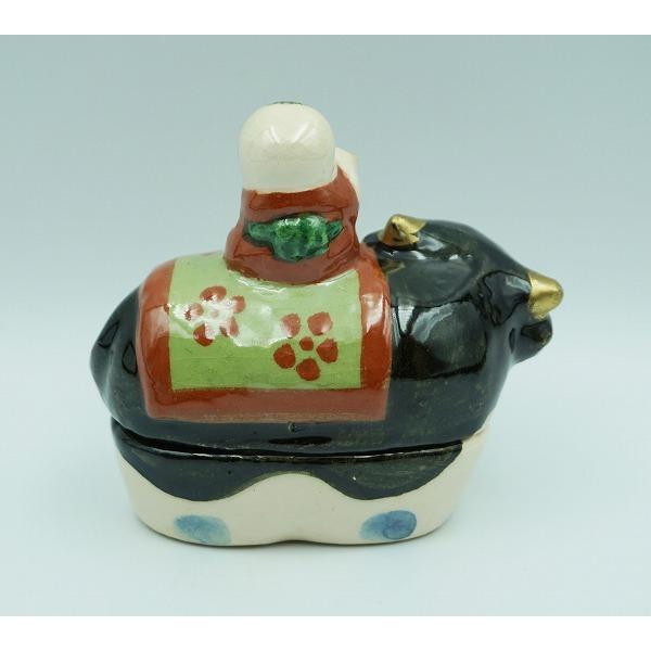 茶道具 香合 香合 楽 牛と童 伊東桂楽 桐箱 : 新古茶道具 さかい