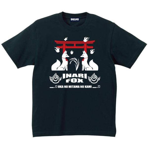 お稲荷さま Tシャツ SAKAKI 神社 狐 鳥居 神道 : SAKAKI Yahoo