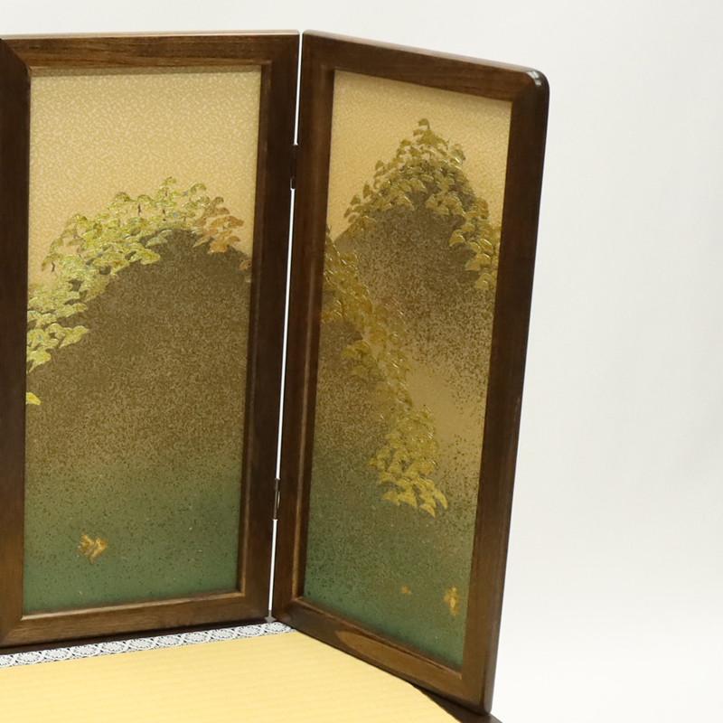 アウトレット品 五月人形 台屏風セット 25号 18号 古代富士 本金箔押