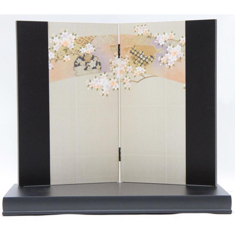 アウトレット品 雛人形平飾台 屏風・台セット 22号 黒エンボス平台 本