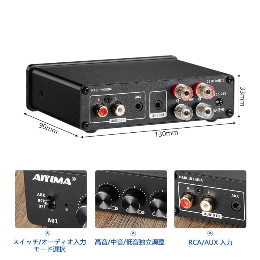 AIYIMA A01 2.0/2.1 チャンネルアンプ 100W*2 パワーアンプ RCA&AUX