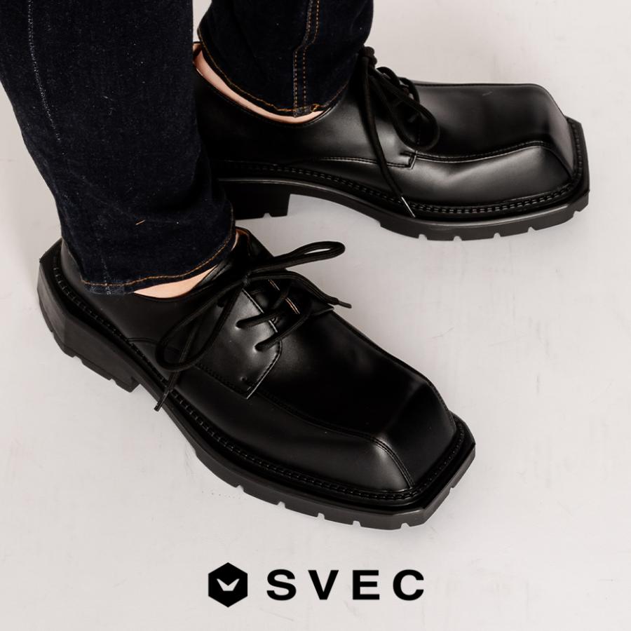 SVEC（シュベック） カジュアルシューズ メンズ スクエアトゥ 厚底