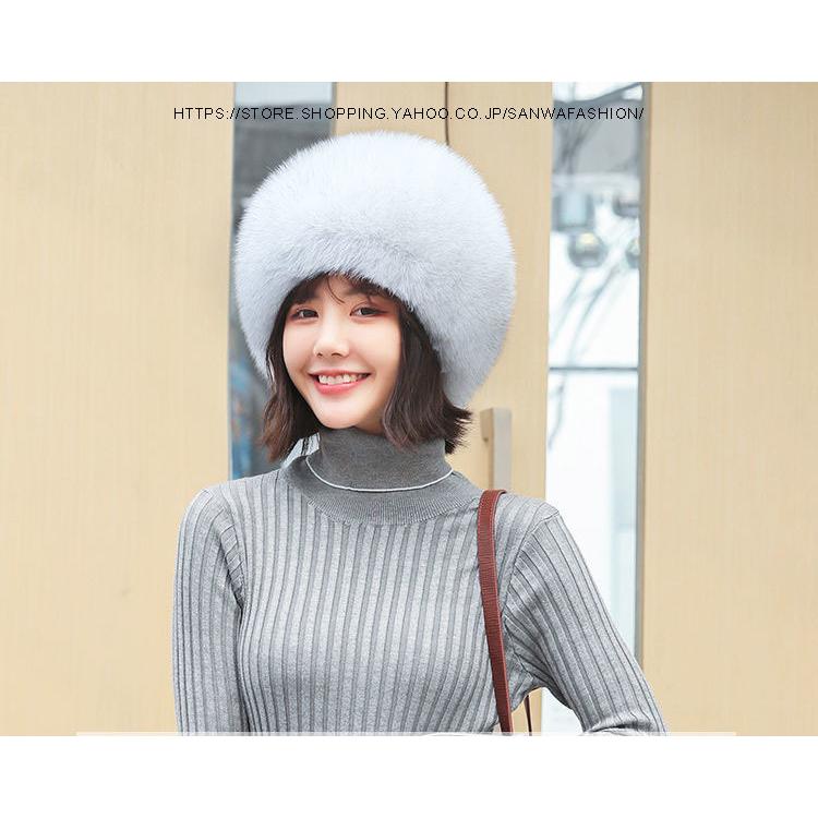 フォックスのファー ファーキャップ 帽子 レディース 秋冬 ファー
