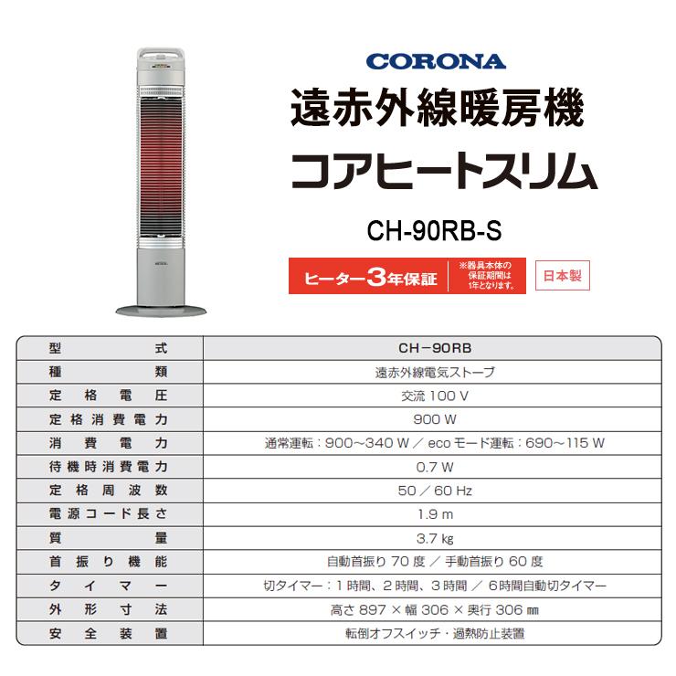 CORONA（コロナ） 爆買 遠赤外線電気暖房機 コアヒートスリム