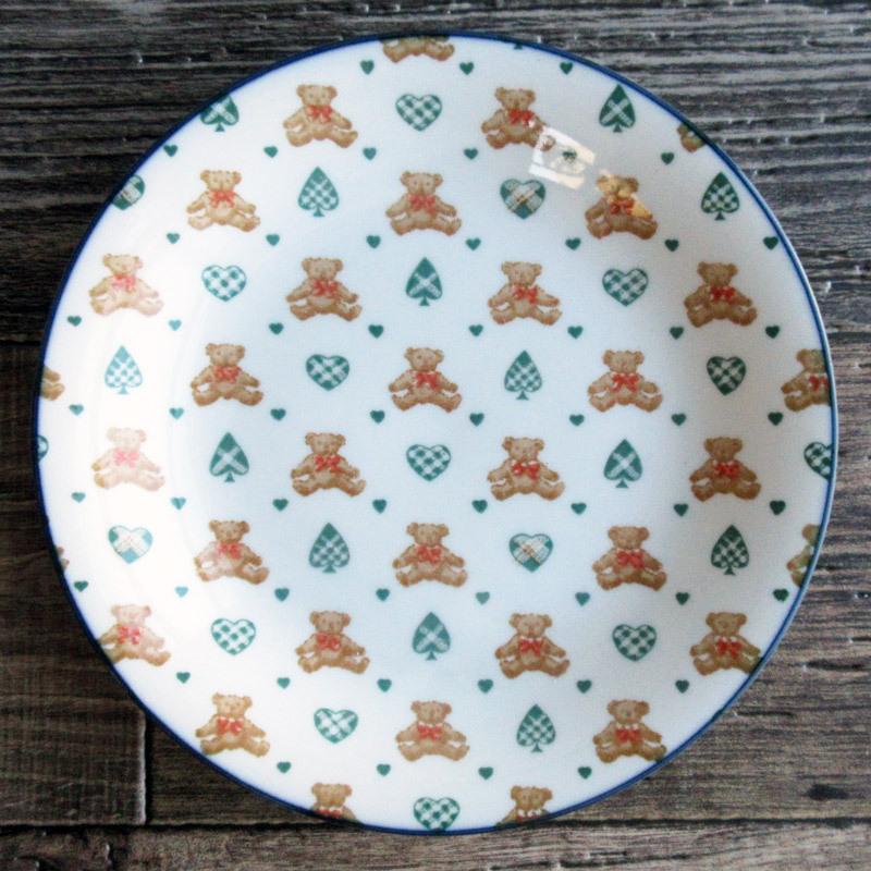プレート 皿 食器 クマ ギンガムチェック くま柄 クマー ハート