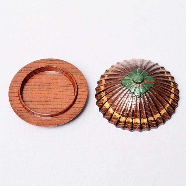 香合 茶道具 石津外記 作 欅摺漆 唐傘香合 : 茶道具専門店 (有)菊池